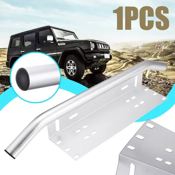 

Mayitr 1pc Car Bull Bar Front Bumper License Plate Mount Bracket Light Holder Chrome Compatible Fog Driving Lights LED Work Lamp