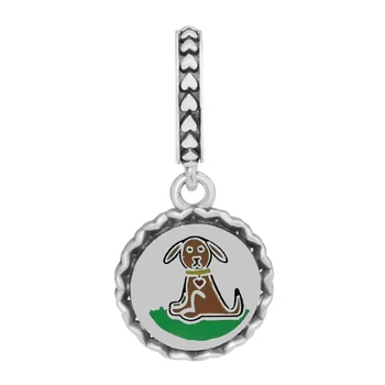

Dog Stick Figure Dangle Charm Fits Woman Charm Bracelet & Choker Sterling Silver Jewelry Beads For Jewelry Making