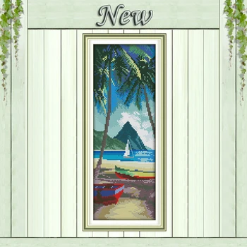 

Aegean island in Thailand scenery paintings Embroidery sets Cross Stitch DMC 14CT 11CT Counted printed on canvas Needlework kits