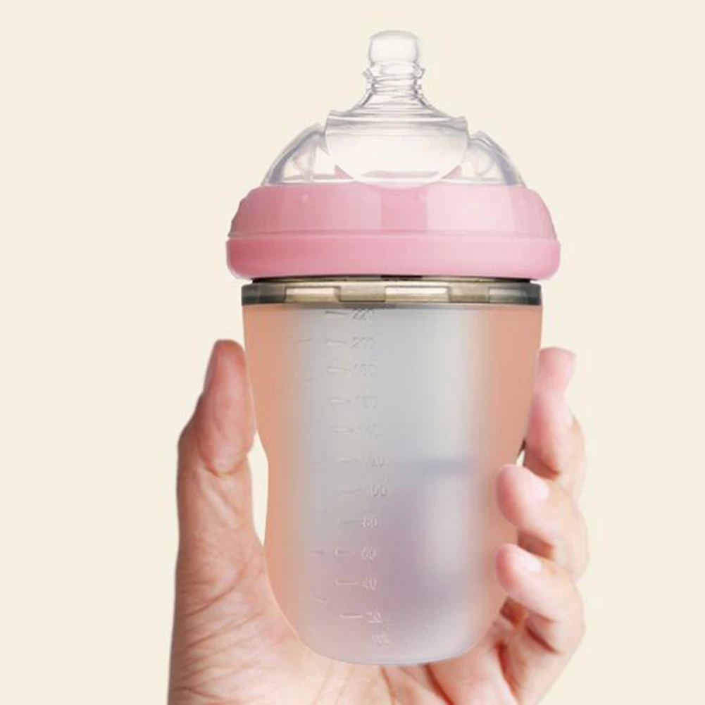 Yimu 220 мл Детская Бутылочка для грудного молока с широким горлышком, мягкий силиконовый подогреватель для кормления молока, автоматическая корректирующая бутылочка для грудного молока