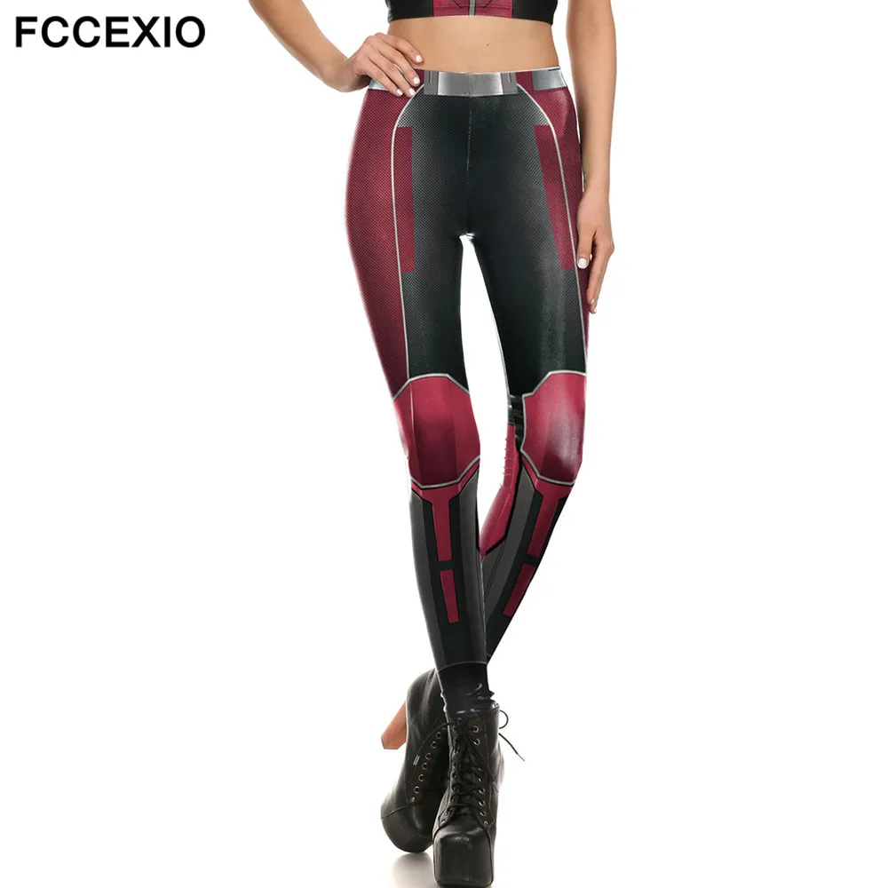 FCCEXIO модный стиль Железный Металл Armour леггинсы робот механический ПРИНТ леггинсы супергерой крутые эластичные мягкие фитнес брюки