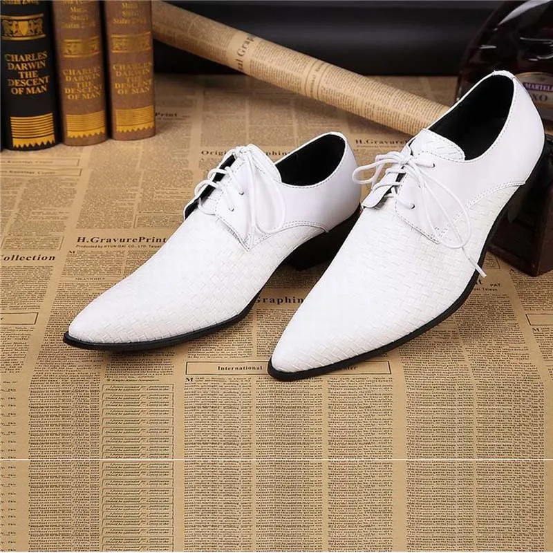 genuine leather mens business shoes for man black white