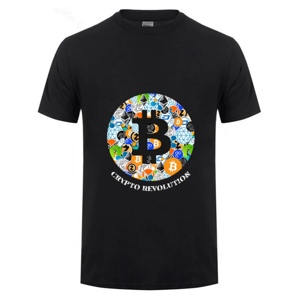 T Shirt Cryptocurrency Bitcoin Litecoin Dash Zcash Ethereum Monero Homme T-shirt Short Sleeve 100% Cotton Men hombre camiseta