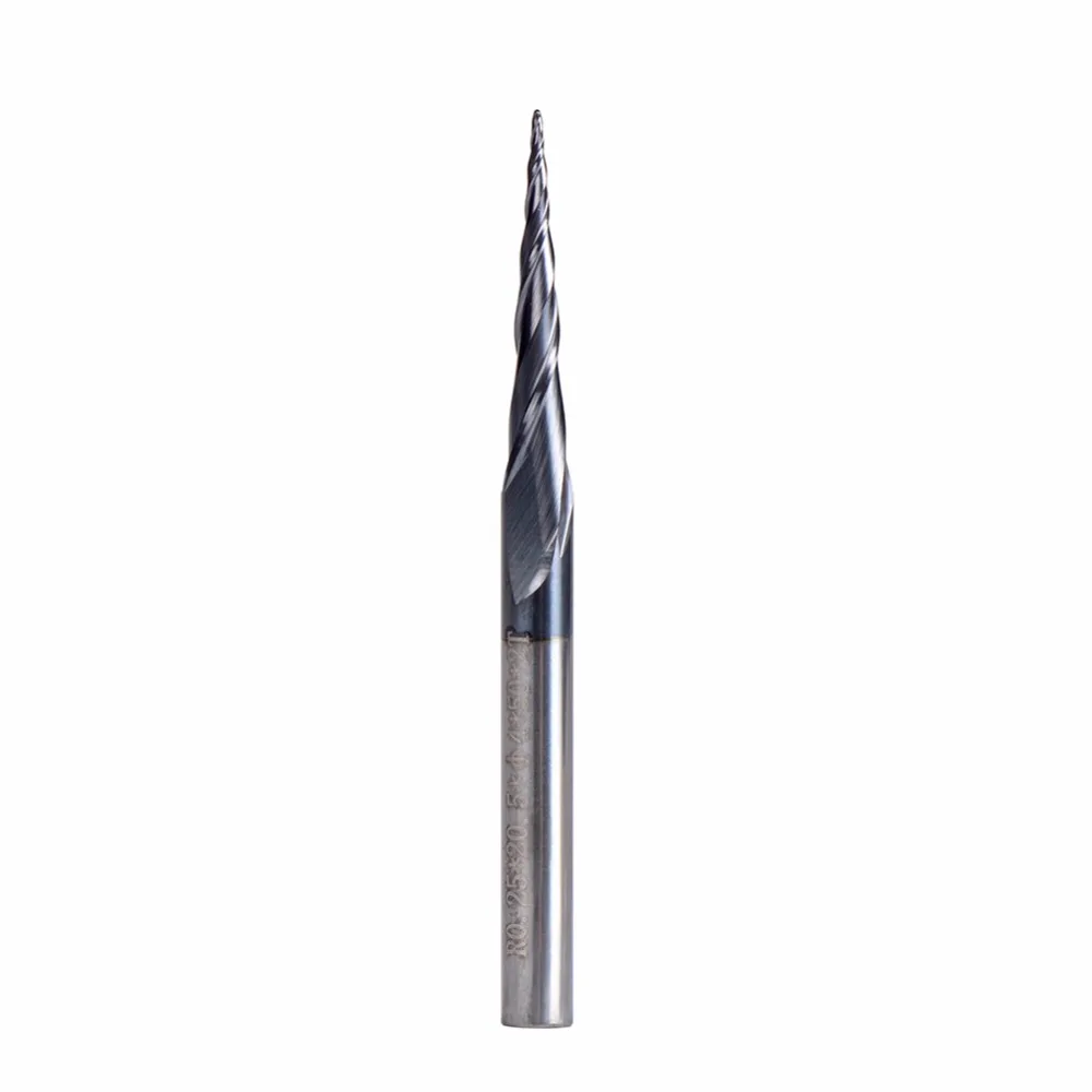 Концевая фреза с коническим хвостовиком 5 шт./лот R0.25 * D4 20 50L 2F HRC55|cnc milling cutter|milling