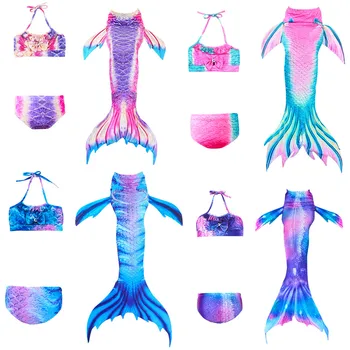 

2019 New Children Mermaid Tails Swimwear 4-12Y Kids Girls Costumes Swimming Baby Bikini Bathing suit Mermaid Swimsuit Clothing