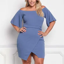 2018 Summer Sexy Party Dresses Plus Size Elegant Vintage Dress Slash Neck Overalls for women Bodycon