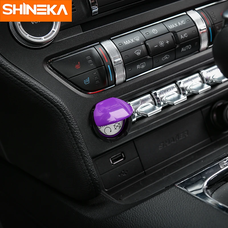 SHINEKA подходит для Ford Mustang 2015 2016 2017 кнопка включения и остановки двигателя крышка