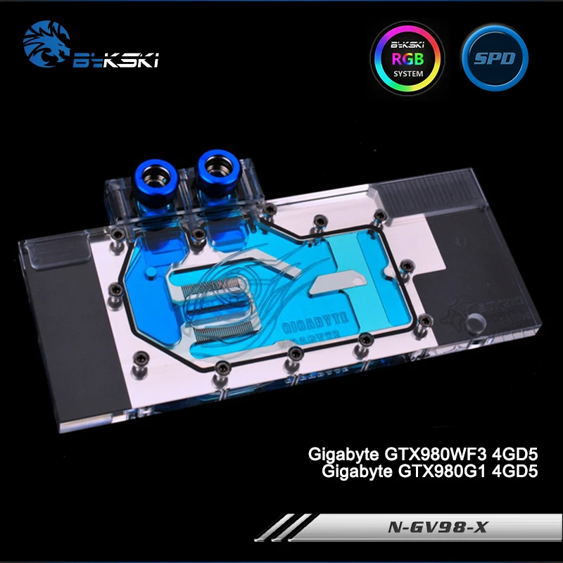

Bykski N-GV98-X, Full Cover Graphics Card Water Cooling Block RGB/RBW for Gigabyte GTX980WF3/GTX980G1 4GD5