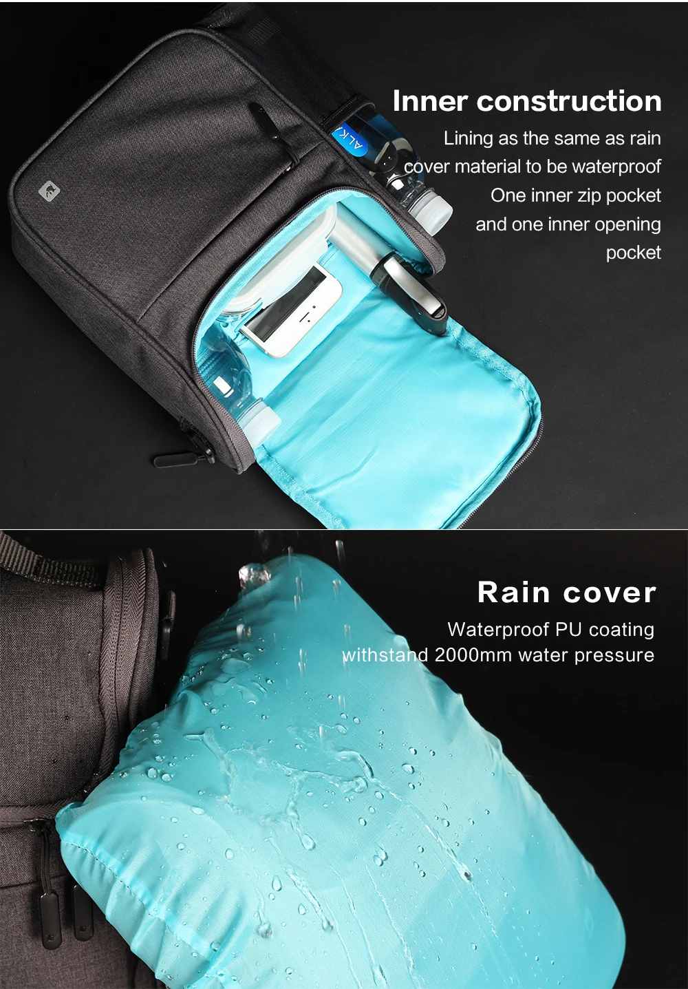 Rhinowalk 5L MTB Road Bike Front Tube Bag Multifunction Handlebar Bag Large Capacity Cycling Shoulder Bag with Waterproof Cover