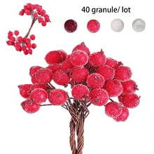 Декоративные Мини рождественские матовые искусственные ягоды яркие красные ягоды Холли ягоды домашняя гирлянда Новые Красивые