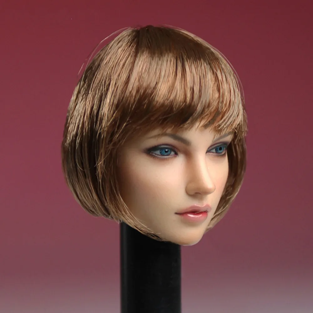 

1/6 Female Head Sculpt Short Hair European Beauty Head Carving Model