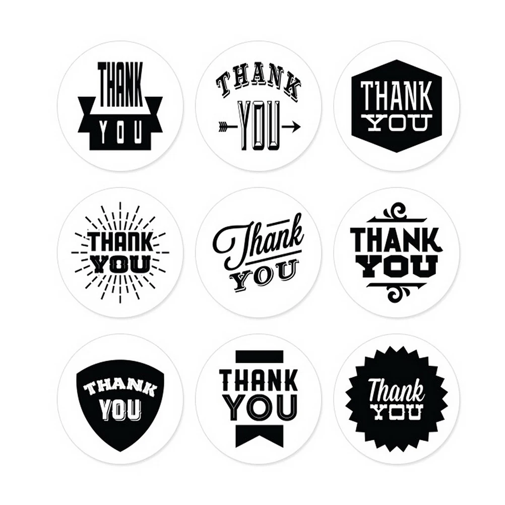 

45PCS/5sheets DIY THANK YOU Label Kraft Sticker Paper Seal Cooking Packaging Stickers Retro Seal Sticker For Handmade Products