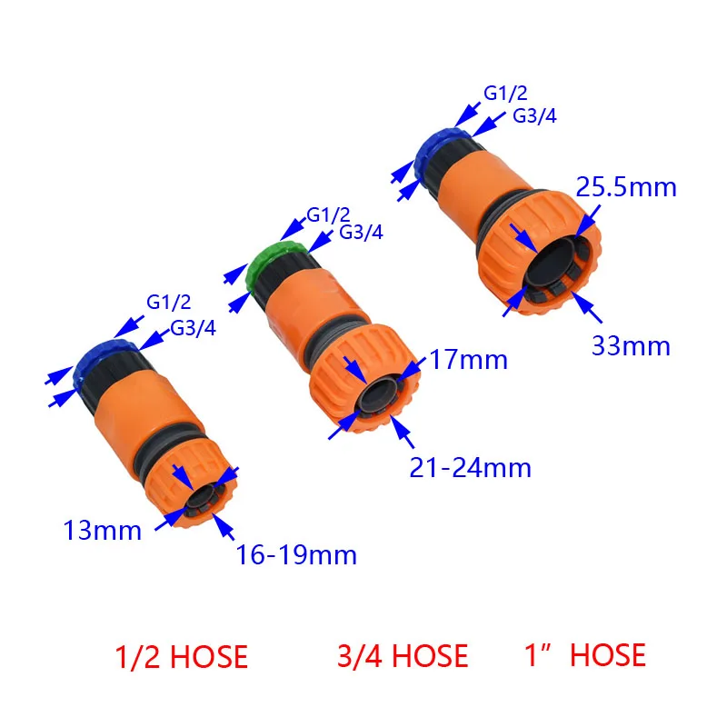 Садовый шланг Быстрый Соединитель 1/2 3/4 1 дюймов шланговый соединитель Женский 1/2 3/4 водопроводной трубопровод для полива фитинг 1 шт