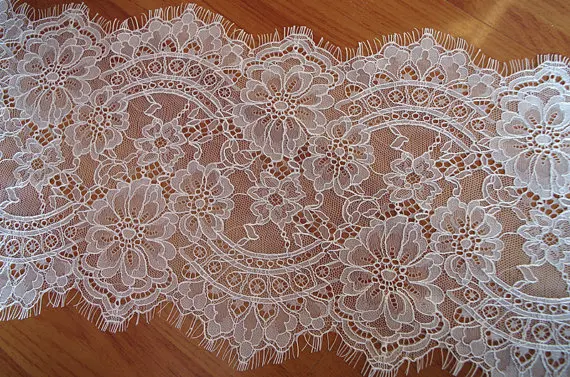 

chantilly lace trim, eyelash lace fabric, lace for wedding table runners