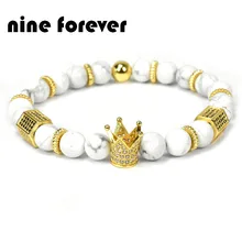 Nine forever natural stone beads font b bracelet b font men font b jewelry b font