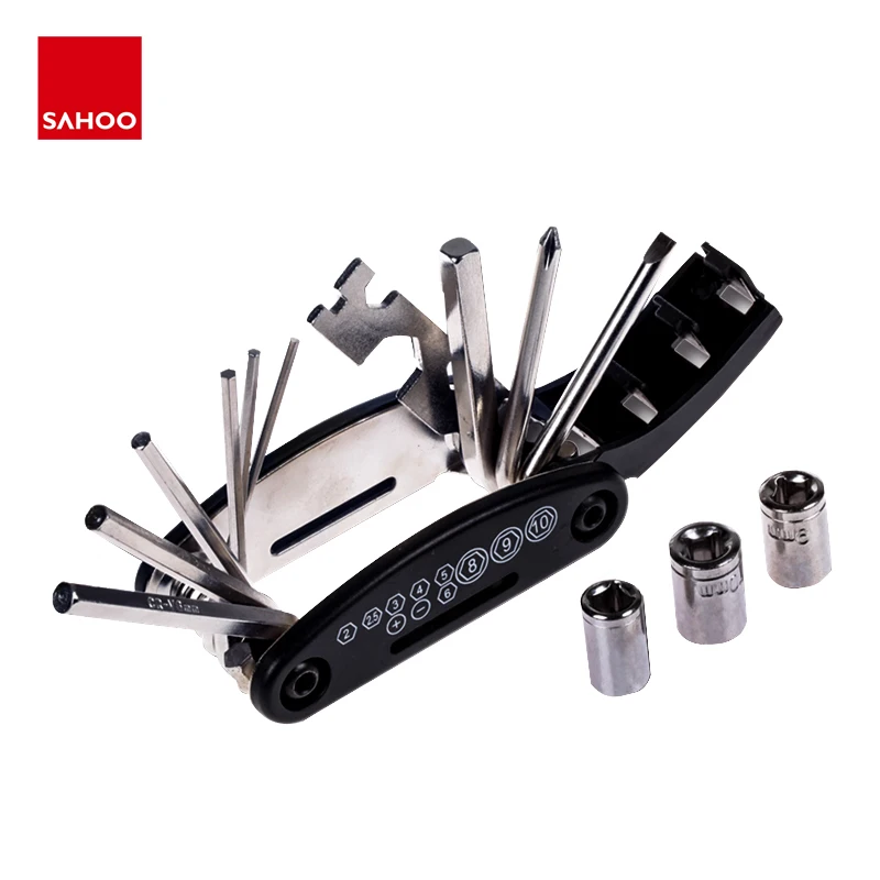 

Sahoo 22047 16 in 1 Multi-Function Bike Bicycle Cycling Mechanic Repair Tool Kit Hex Key Wrench Slotted Phillips Screwdriver