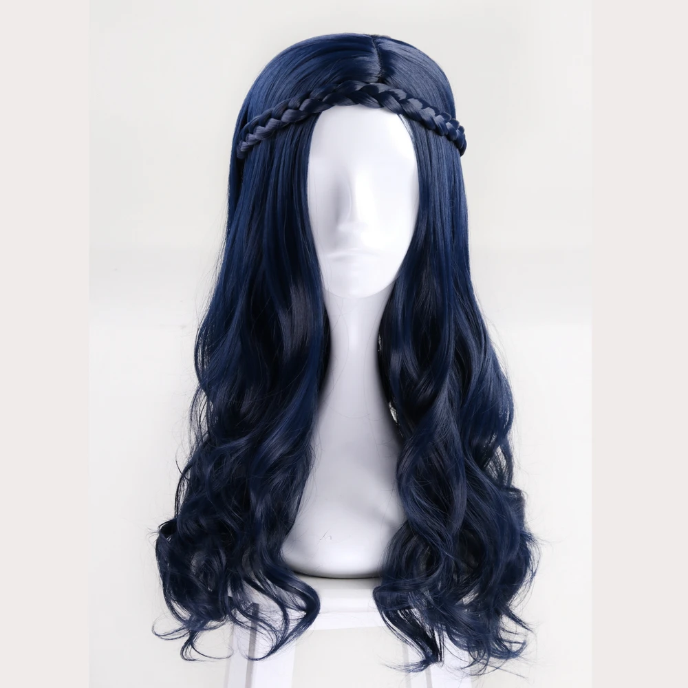 

2019 New Descendants 2 Evie Long Wavy Wig Cosplay Costume Women Heat Resistant Synthetic Hair Halloween Party Role Play Wigs
