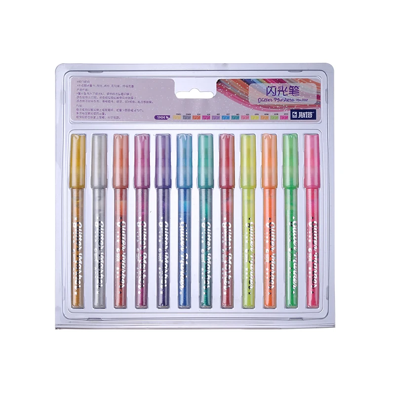 

STA 6/12Color Glitter Pen Hightlighter Marker Pen Art Marker for DIY Card and Drawing Office School Stationery Art Supplies