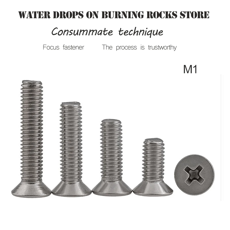 

M1 M1*3 M1x3 M1*4 M1x4 M1*5 M1x5 304 Stainless Steel 304ss DIN965 Philips Cross Recessed Countersunk CSK Flat Head Machine Screw