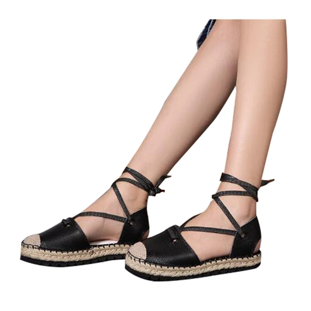  Women  Ankle Strap Sandals  Hemp  Breathable Casual Summer 