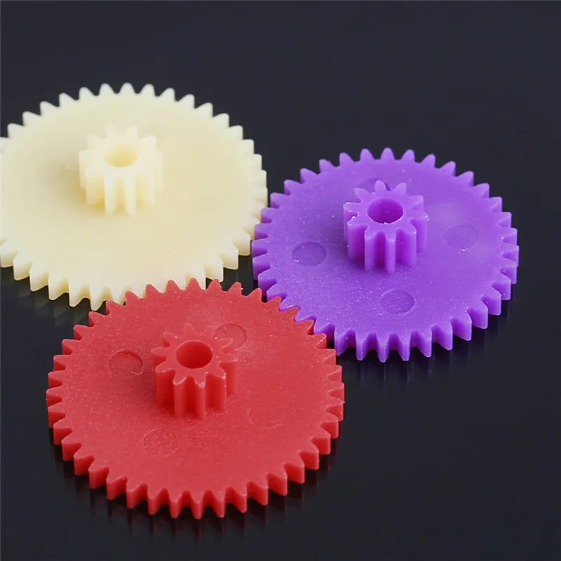 

DIY Colorful 18 Kinds Plastic Gears Set Small Gear Bag 0.4 Modulus Gear