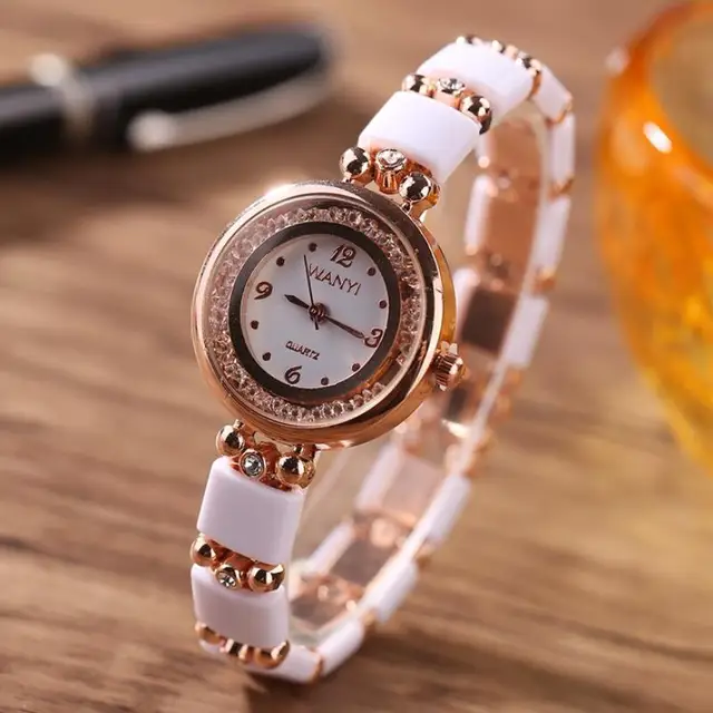 MINHIN White Acrylic Fashion Bracelet Watch Female Models Quartz Wristwatches Wo MINHIN White Acrylic Fashion Bracelet Watch Female Models Quartz Wristwatches Wo