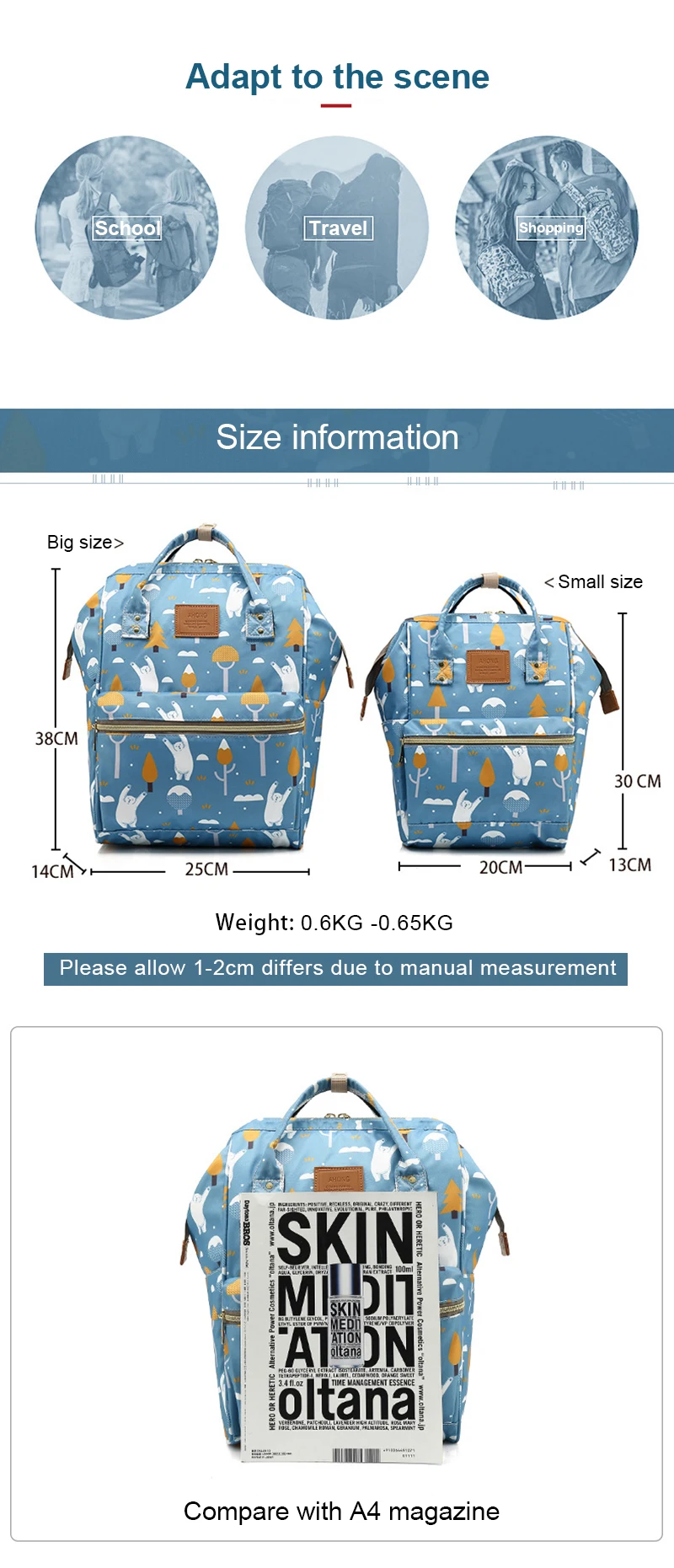 Baby Diaper Bag Waterproof Mummy Maternity Travel Backpack Nappy Changing Bags Large Capacity Nursing Wet Bag Laptop Backpack  (3)
