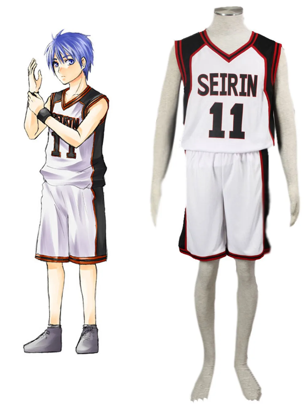 

Kuroko no Basuke SEIRIN Basket Ball Uniforms Cosplay Costume Kuroko's Basketball Kuroko Tetsuya Men & Women Sportswear Jersey