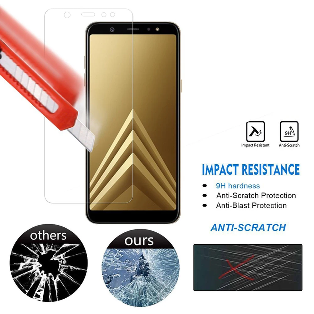 Закаленное стекло zlnвич для samsung Galaxy a8 2018 защитная пленка экрана телефона a5 2017 a6 a7