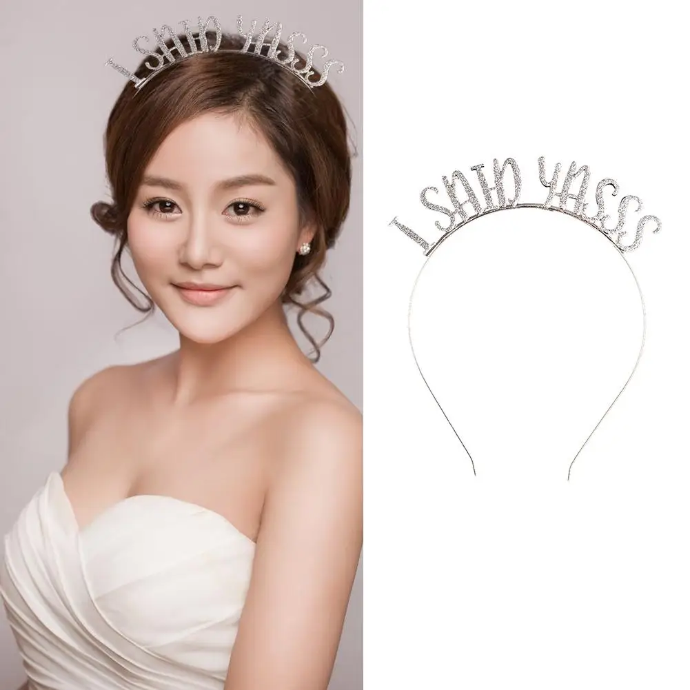 

1 PC Letter Headband Bezel With EarCrystal Hairband Festival Hair Girls Crown Rhinestone Headdress