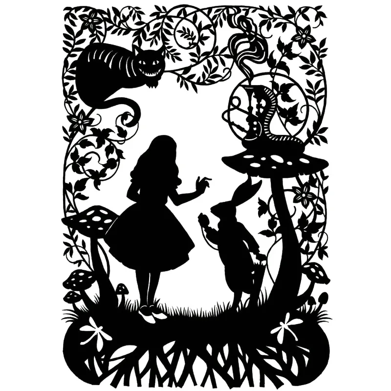 

1 PCS Alice in Wonderland Decoration Stamp DIY Self Inking Photosensitive Seal Without Handle Funny Planner Scrapbooking Stamps