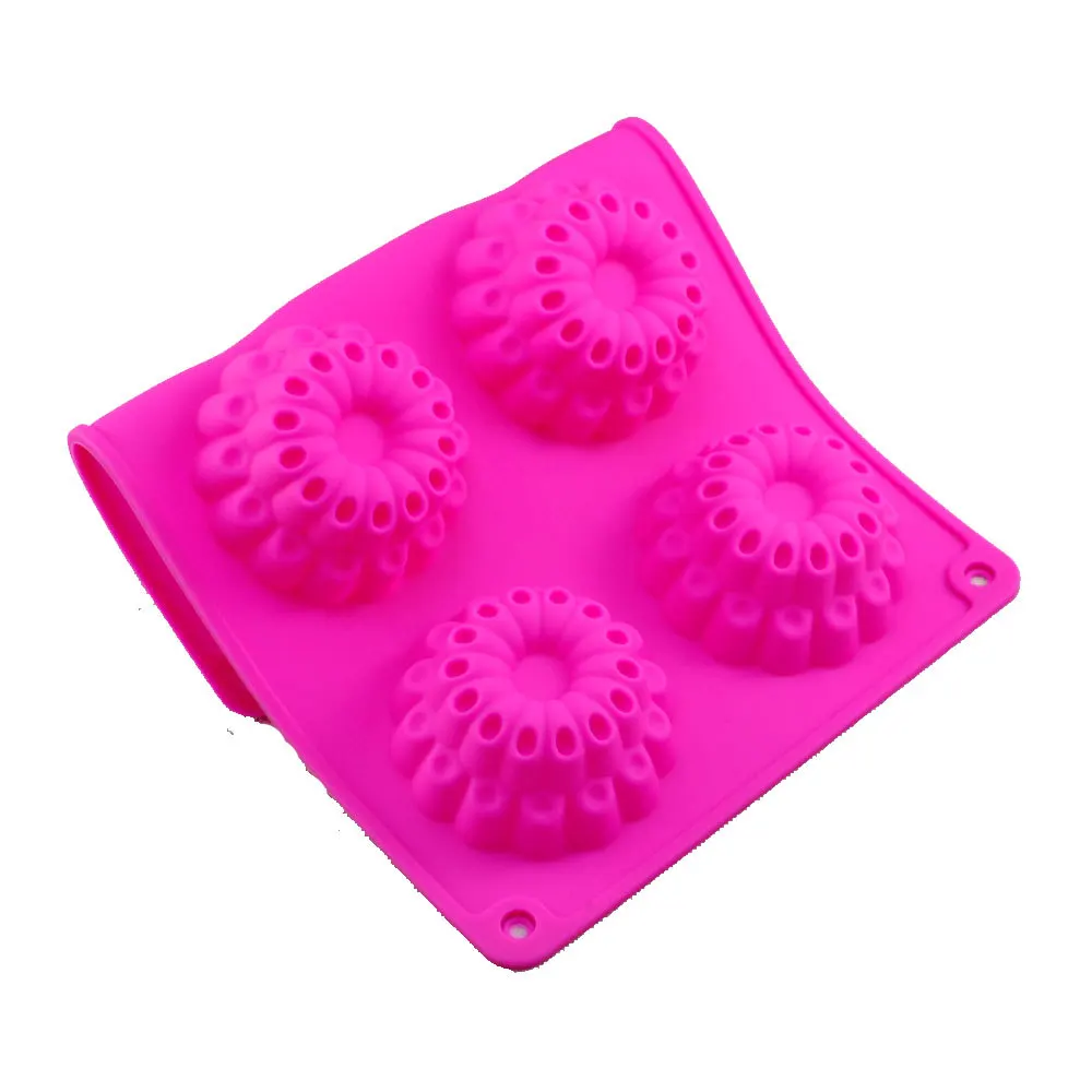 DIY baking cake dessert silica gel mould 6 continuous peacock microwave oven special mould Handmade Soap Making Silicone mould