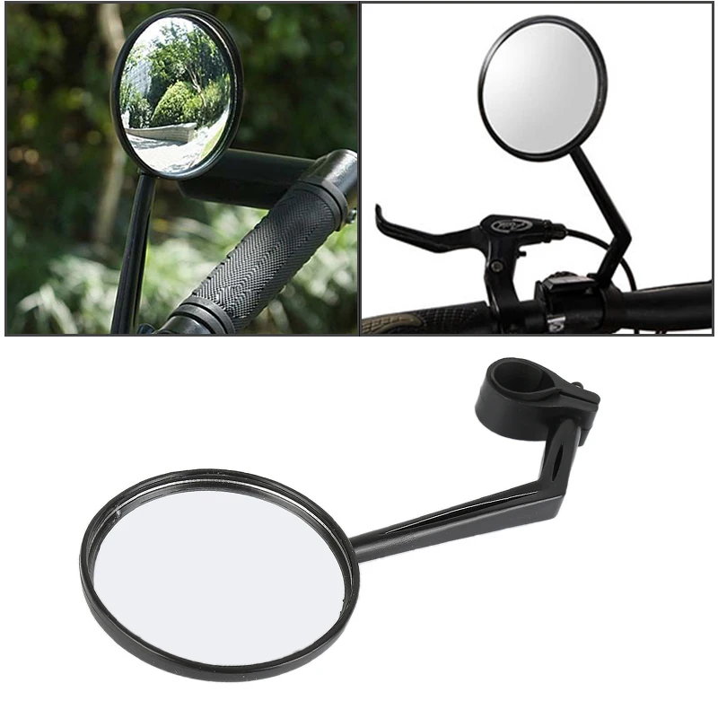

1pc Adjustable Motorcycle Bicycle Handlebar End Glass Flexible Wide Angle Bike Rotatable Mirrors Rearview Reflective Cycling kit