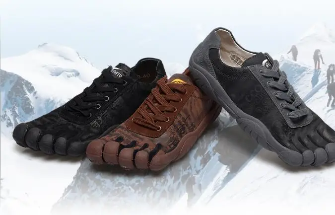 

Unisex Five Fingers Outdoor walking shoes Slip-Resistant genuine leather non-slip Sneakers running climbing trekking 5 Toe Shoes