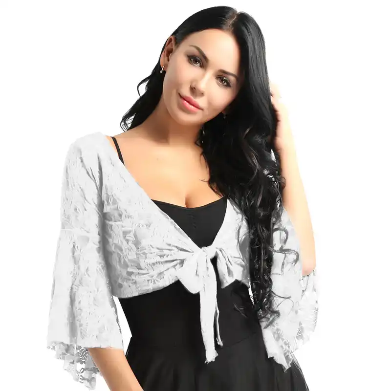 Women Belly Ballet Shrug Dance Cardigan Long Flare Sleeve Lace Top Cover Up Open Front Dancing Cardigan Wrap for Women Women Belly Ballet Shrug Dance Cardigan Long Flare Sleeve Lace Top Cover Up Open Front Dancing Cardigan Wrap for Women