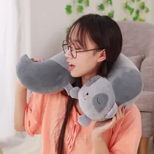 1 шт., 42x32 см, 4 узора, белка, енот, кошки, лиса, расслабляющая подушка для шеи, плюшевые мягкие игрушки, украшение для дома, мягкая и комфортная подушка