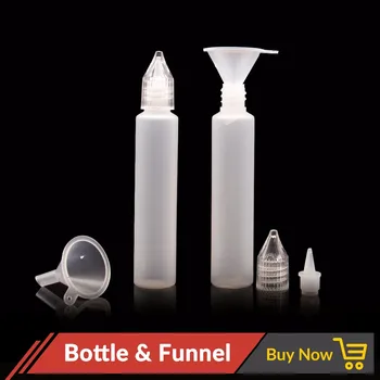 

Volcanee 2pcs/lot Liquid Funnel 30ml E Liquid Bottle Empty with Caps and Long Dropper for Vape Electronic Cigarette