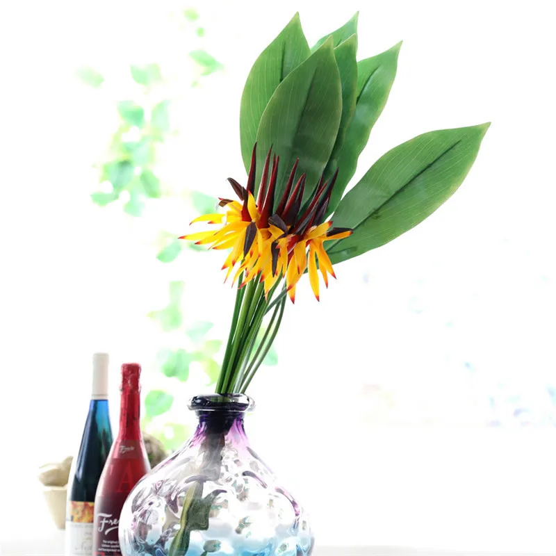 Искусственный цветок райская птица поддельный цветок стрелитция Пластиковые цветы для дома и сада Украшение наружный макет Цветочная композиция