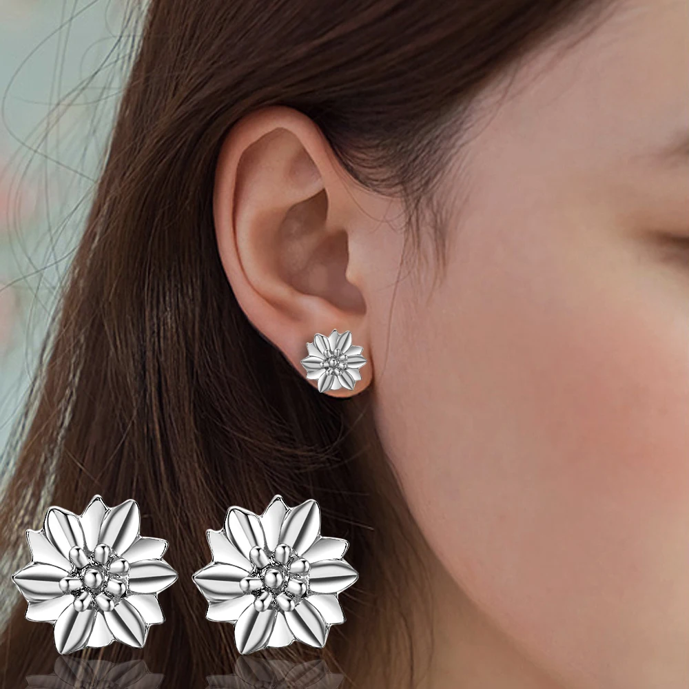 

ECODAY 2 Color Fashion Ear Cuff Women Stud Earrings Silver Color Earrings for Women Oorbellen Jewelry Brincos 2018