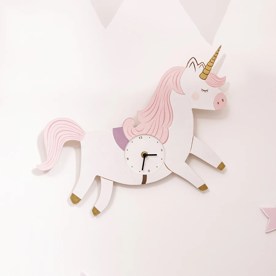

Unicorn Wall Clock Unicorn and Rainbow Decor Magic Clocks Decorative Creative Pendulum Animal Clock for Children Kids 3DBGV85