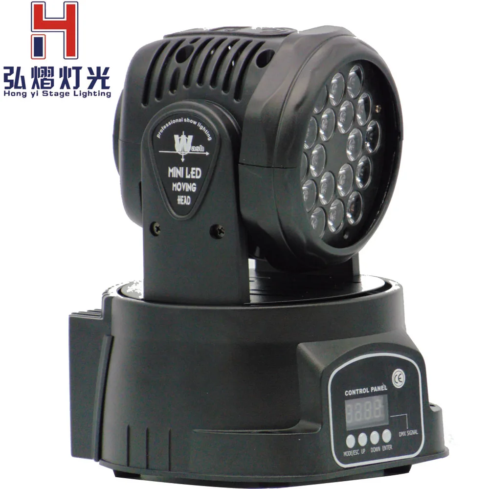 

(1 pieces/lot) Hongyi Stage Lighting 18x3w RGB LED Moving Head Light Moving Head Wash Light For Event Disco Party Nightclub