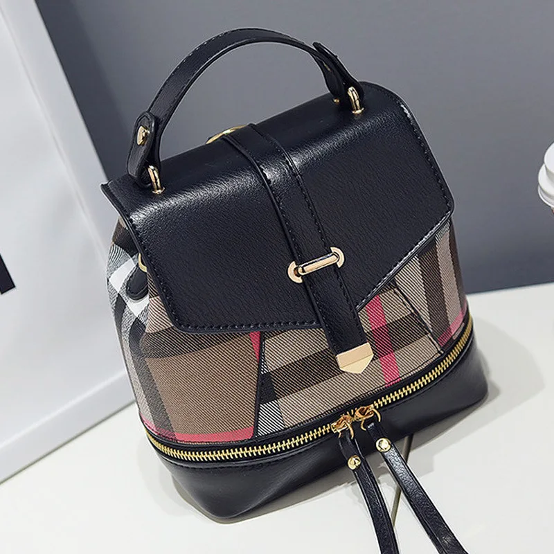 2016 new parquet shoulder  shoulder bag fashion small fresh bag Miss Han Banchao dual backpack