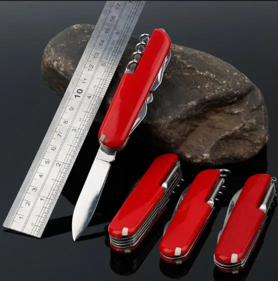 

Red Swiss Champ Switzerland Stainless Steel Knife Multifunctional Folding Army Knives Outdoors Survival Knife Free shipping