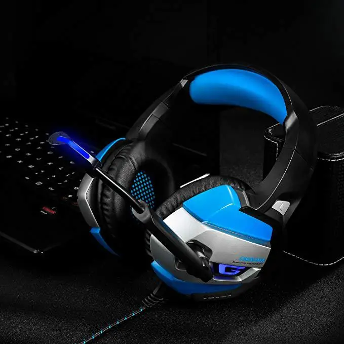 ONIKUMA K5 PS4 игровая гарнитура casque Проводные ПК стерео наушники с гарнитурой с микрофоном для нового Xbox One/ноутбука планшета геймера - Цвет: blue