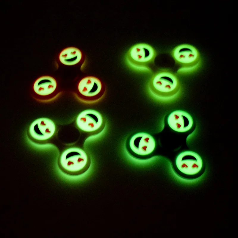 Tri Spinner улыбающийся светящийся мулитиколор Непоседа ручной Спиннер для СДВГ