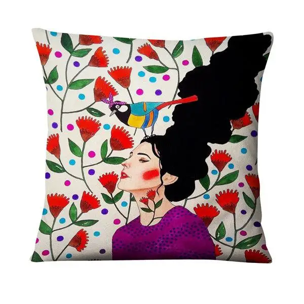 Modern Painting Girls Printed Pillowcase Home Decoration Pillow Art Cushion Decorative Pillows Home Decor Sofa Throw Pillow 