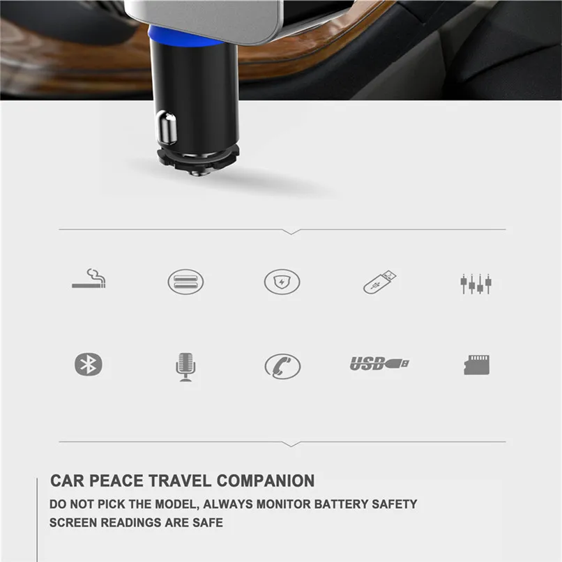 Мини mp3-плеер двойной USB автомобильный Стайлинг беспроводной fm-передатчик Авто модулятор громкой связи Поддержка TF USB музыка 40JUN10
