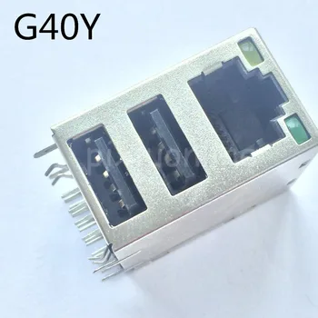 

1pc G40Y RJ45 USB Ethernet Cable Female Socket Connector With 2 LED Data Connection Interface Charging Sale at a Loss France