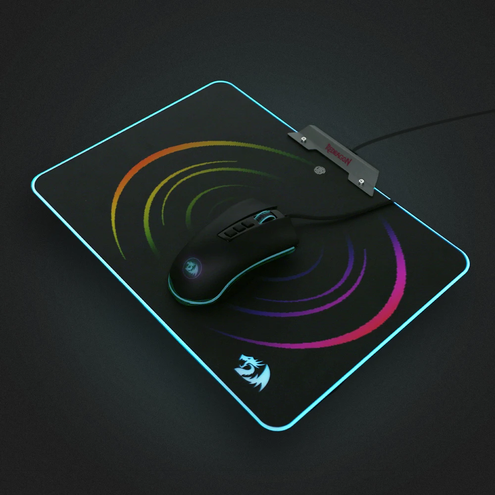 Redragon P011 ORION Мышь Pad черный RGB Chroma цветное светодиодное освещение Нескользящие USB Gaming Мышь площадкой для компьютера ноутбука Тетрадь