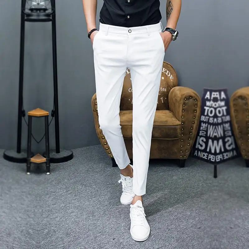 2022 New Pantalon  Homme Korean  Fashion Solid Pants Men 